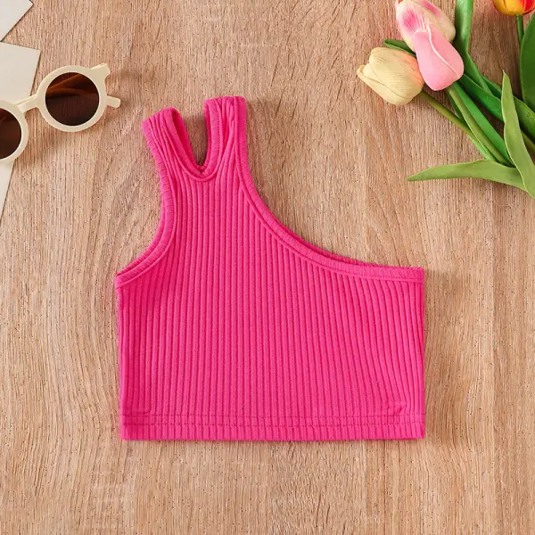 【1Y-8Y】Girls Off-Shoulder Irregular Camisole Top - Popopieshop.com 