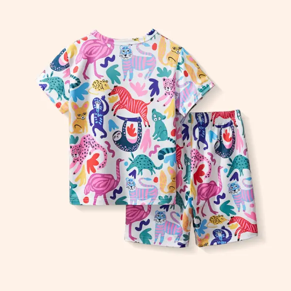 【18M-8Y】2-piece Boys Casual Animal Print T-shirt And Shorts Set - Popopieshop.chimpone.com 
