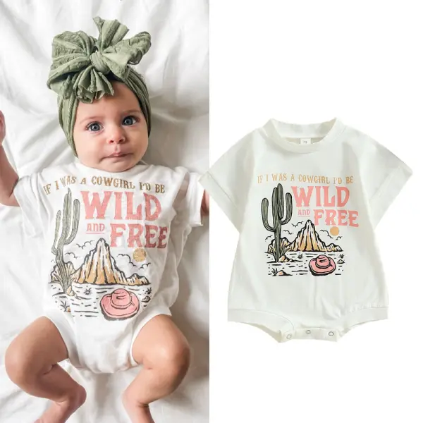 【9M-3Y】Baby Girls Cactus And Field Print Romper - Popopieshop.com 