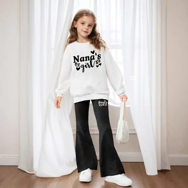 【5Y-15Y】2-piece Girls Letter Print Sweatshirt And Pants Set - Popopieshop.com 