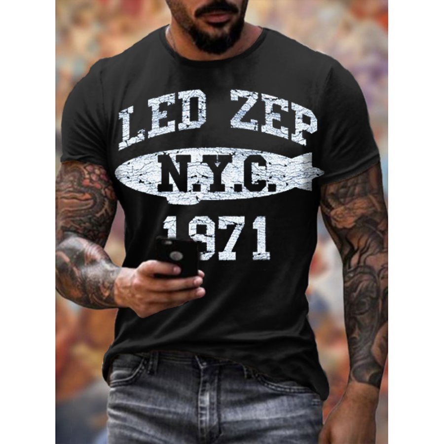 

Led Zeppelin Rock Band Print Short Sleeve T-Shirt