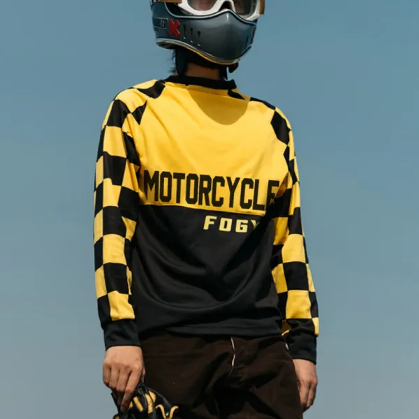 Retro Summer Quick-drying Motorcycle Long-sleeved T-shirt - Spiretime.com 