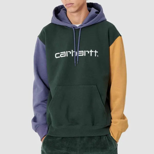 Men's Modern Casual Contrast Color Long Sleeve Hoodie - Ootdyouth.com 