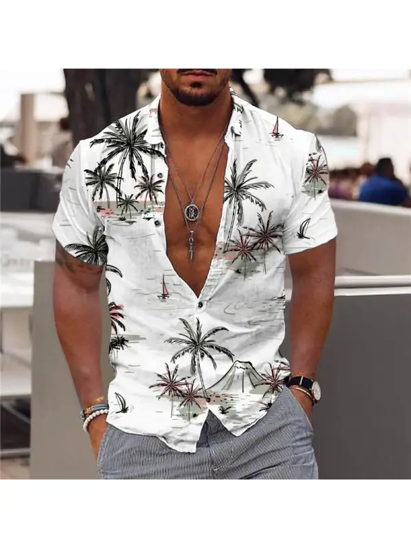 Men's Hawaii Coconut Casual Beach Shirt - Ootdmw.com 