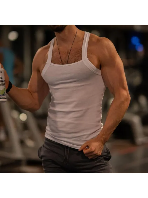Men's Casual Solid Color Vest Breathable Sports Fitness Vest - Realyiyi.com 