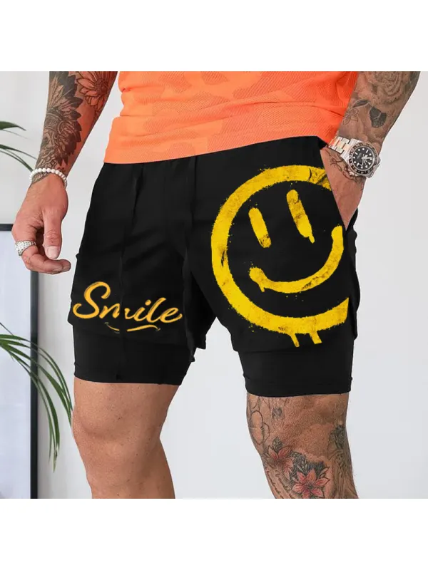 Men's Lace-up Printed Shorts - Ootdmw.com 