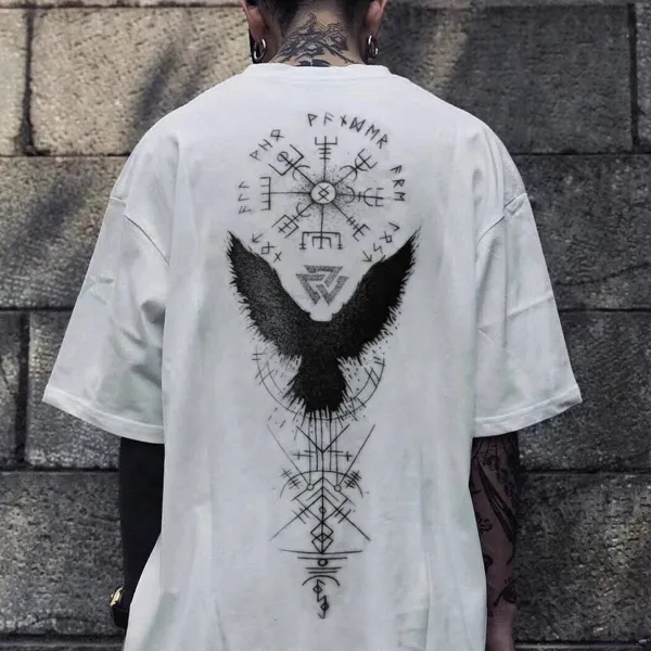 Valkyrie Vintage Spell Raven Totem T-Shirt - Dozenlive.com 