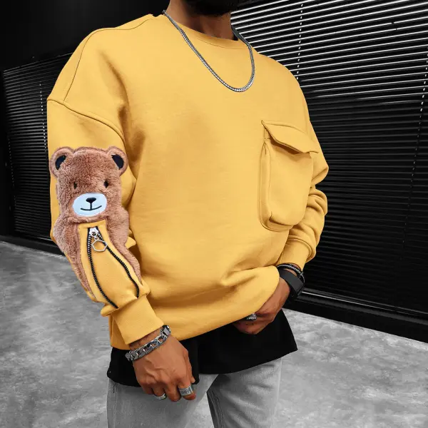 Teddy Bear Oversized Men's Sweatshirt - Albionstyle.com 