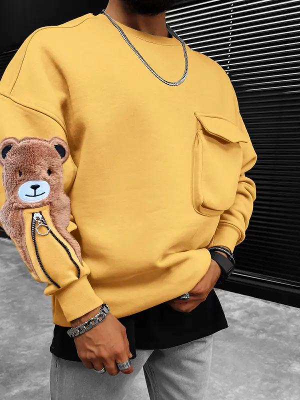 Teddy Bear Oversized Men's Sweatshirt - Sunshinetip.com 
