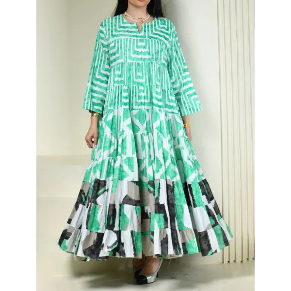Stylish Contrast Floral Print Robe Dress - Ootdyouth.com 