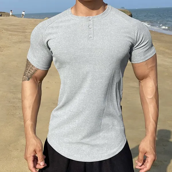 Muscle Exercise Semi-tight Fitness Short-sleeved T-shirt - Jumbochic.com 
