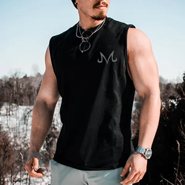 Men's Fitness Majin Buu Printed Sleeveless Tank Top - Suystarshop.com 
