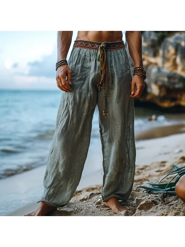 Retro Loose Breathable Men's Linen Casual Pants - Anrider.com 