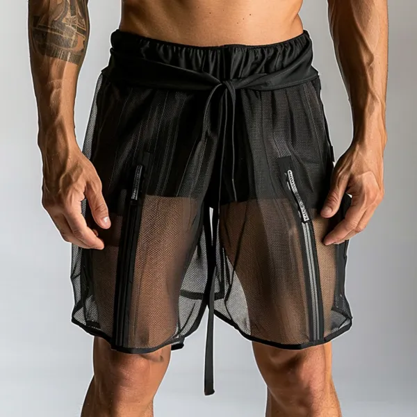 Men's Sexy Gym See-through Mesh Shorts - Salolist.com 