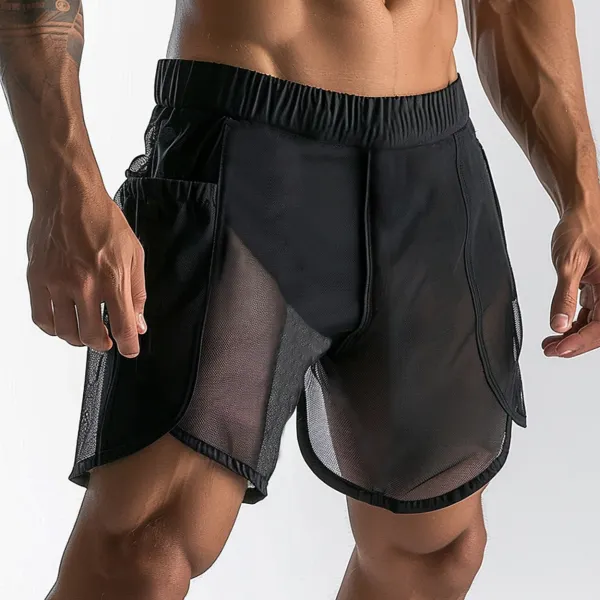 Men's Gym See-through Mesh Shorts - Salolist.com 