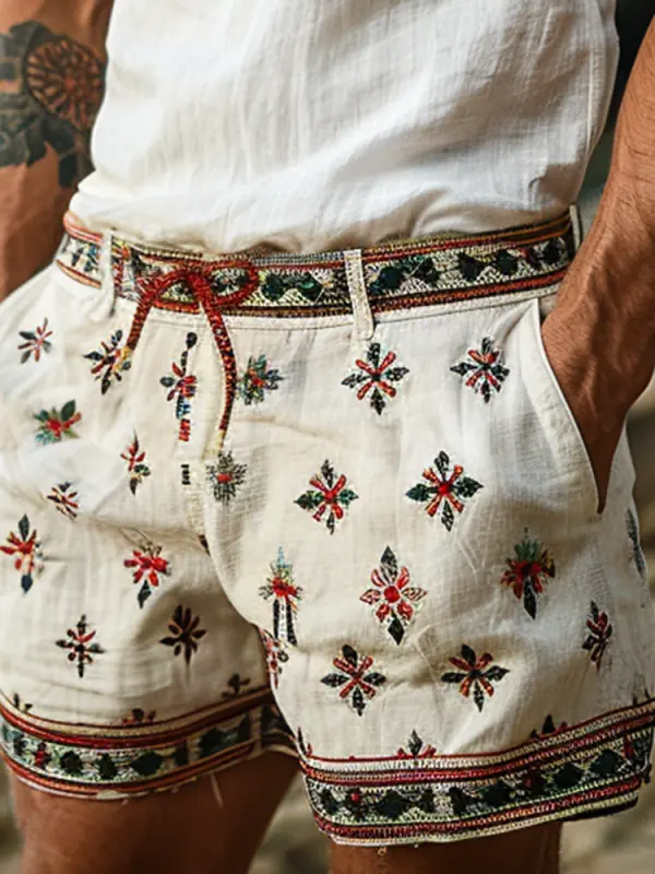 Vintage Washed Linen Shorts - Menwyx.com 