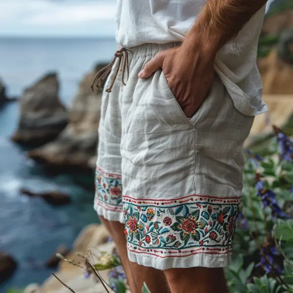 Vintage Washed Linen Shorts - Villagenice.com 