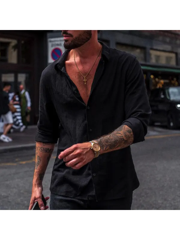 Linen Street Casual Gentleman Men's Summer Shirt - Ininrubyclub.com 
