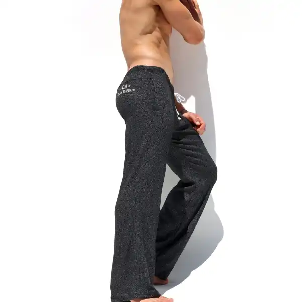 Men's Casual Stretch Rib Knit Flare Pants Casual Wear - Spiretime.com 
