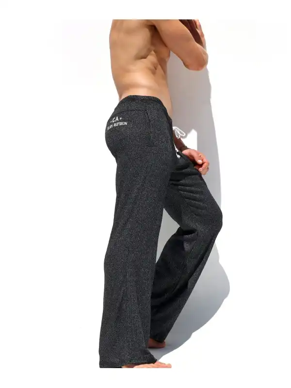 Men's Casual Stretch Rib Knit Flare Pants Casual Wear - Ootdmw.com 