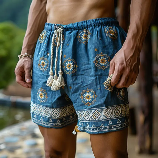 Retro Casual Ethnic Style Shorts Style Shorts - Salolist.com 