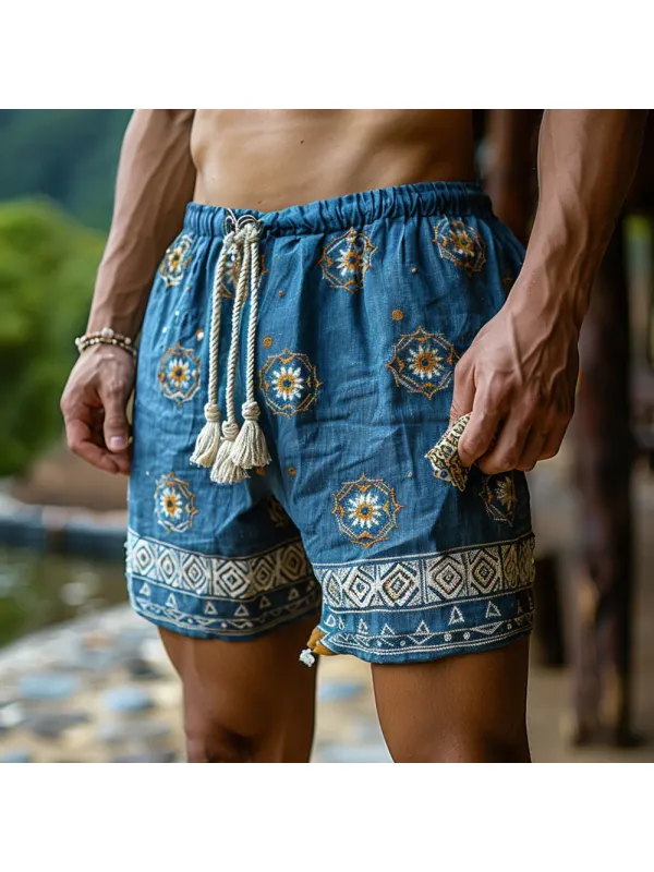 Retro Casual Ethnic Style Shorts Bohemian Style Shorts - Timetomy.com 