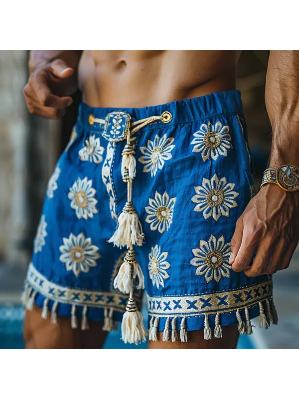 Retro Casual Ethnic Style Shorts Bohemian Style Shorts - Anrider.com 