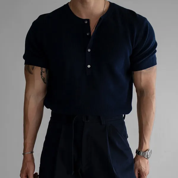 Men's Elegant Skinny Short Sleeve T-Shirt - Mobivivi.com 