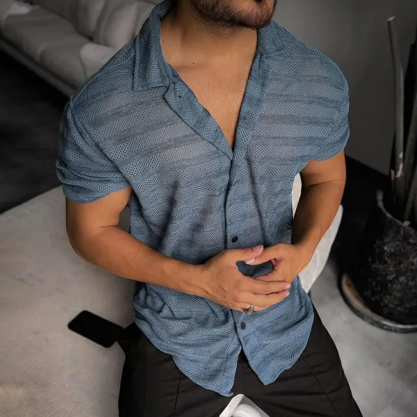 Men's Autumn Solid Striped Shirt - Mobivivi.com 