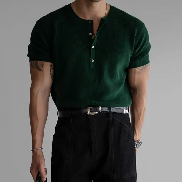 Men's Elegant Simple Short Sleeve T-Shirt - Keymimi.com 