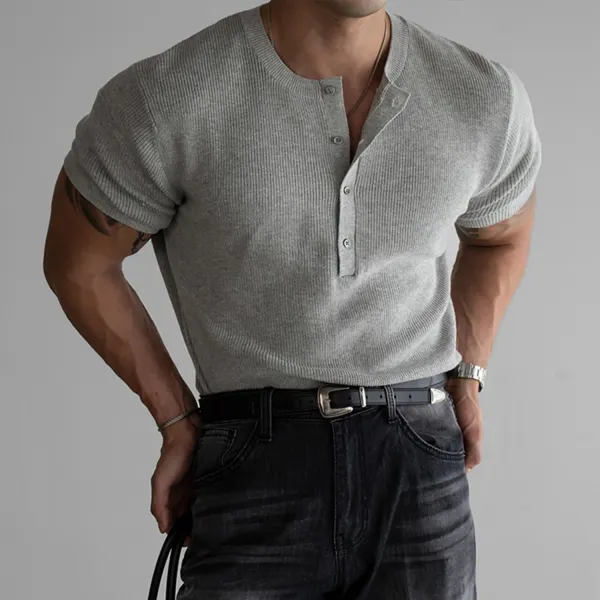 Men's Basic Tight Short Sleeve T-Shirt - Bustalent.com 