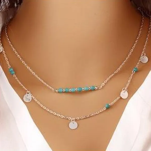 Casual Fashion Layered Pendant Necklace - Cotosen.com