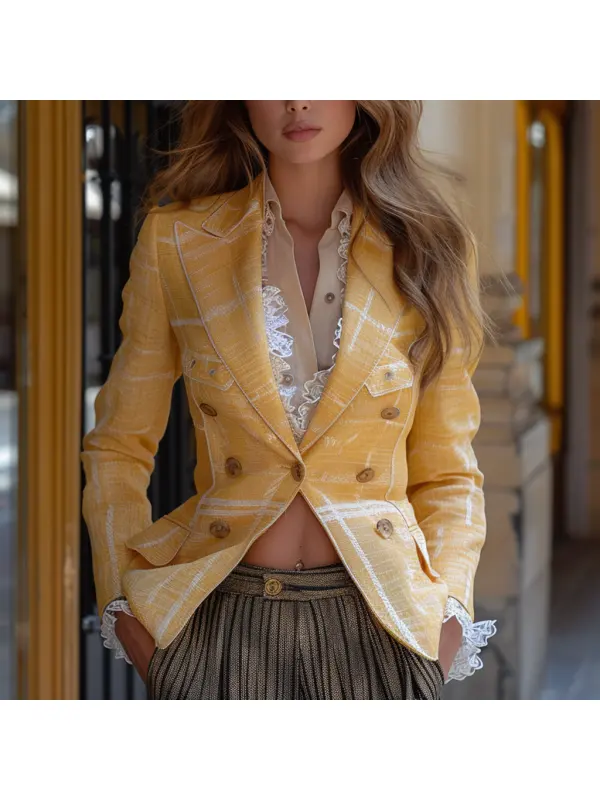 Fashionable And Elegant Women's Suit Jacket Casual Short Woolen Jacket - Ootdmw.com 