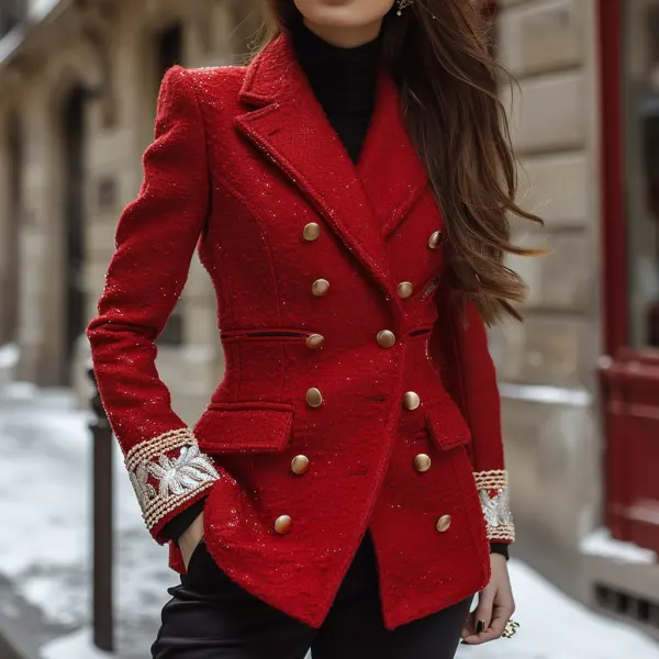 Fashionable And Elegant Women's Suit Jacket Casual Short Woolen Jacket - Localziv.com 