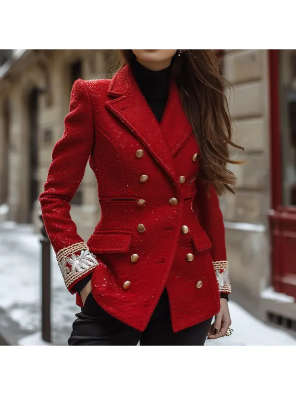 Fashionable And Elegant Women's Suit Jacket Casual Short Woolen Jacket - Ootdmw.com 