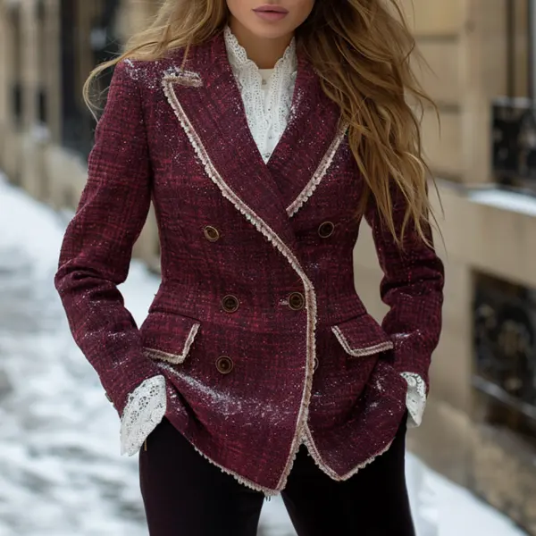 Fashionable And Elegant Women's Suit Jacket Casual Short Woolen Jacket - Spiretime.com 