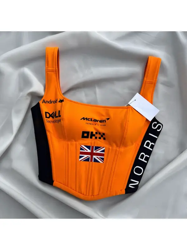 Enhance Your Love Of Fashion Forward Racing Print Corsets - Ootdmw.com 