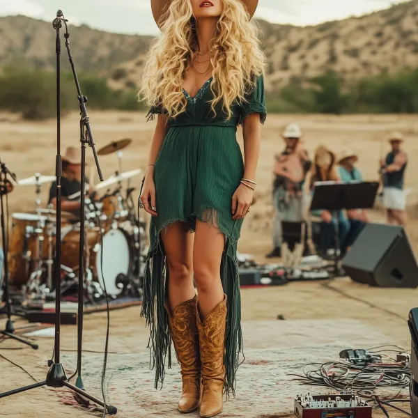 Women's Retro Bohemian Festival Dress - Zivinfo.com 