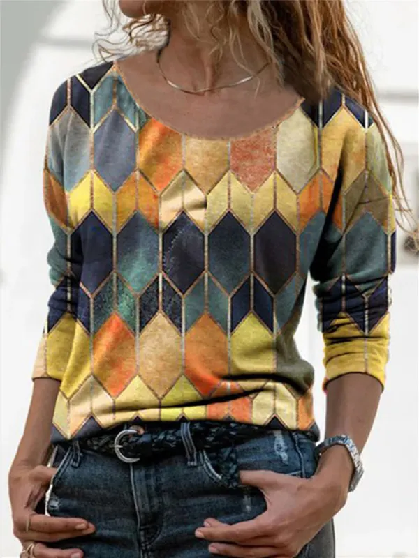 Vintage Round Neck Print T-Shirt - Plazabery.chimpone.com 