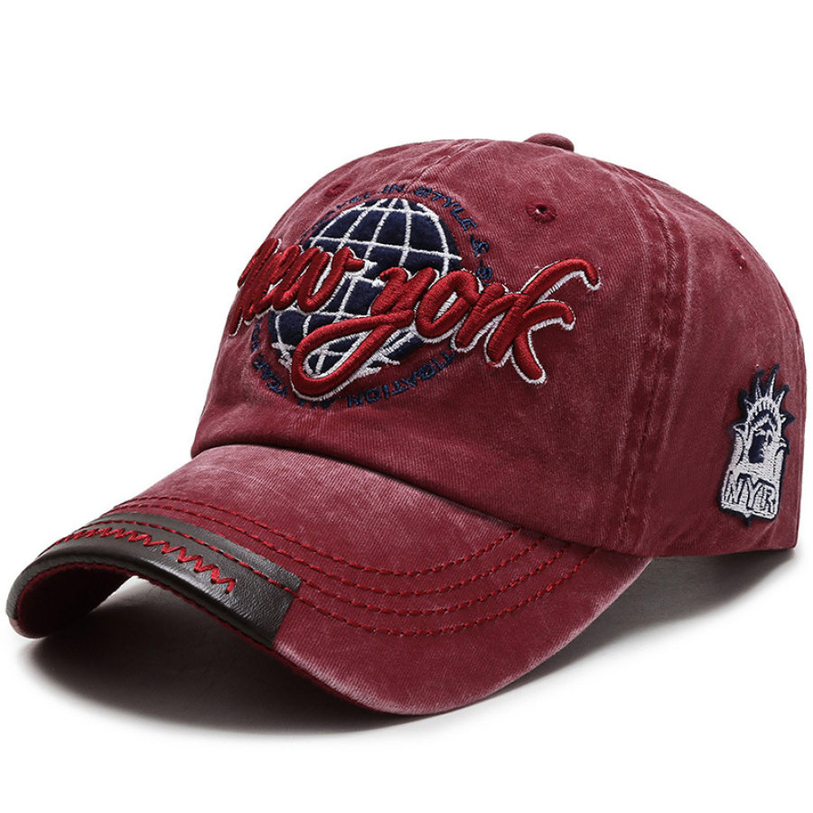 

Men's retro letter embroidery cap