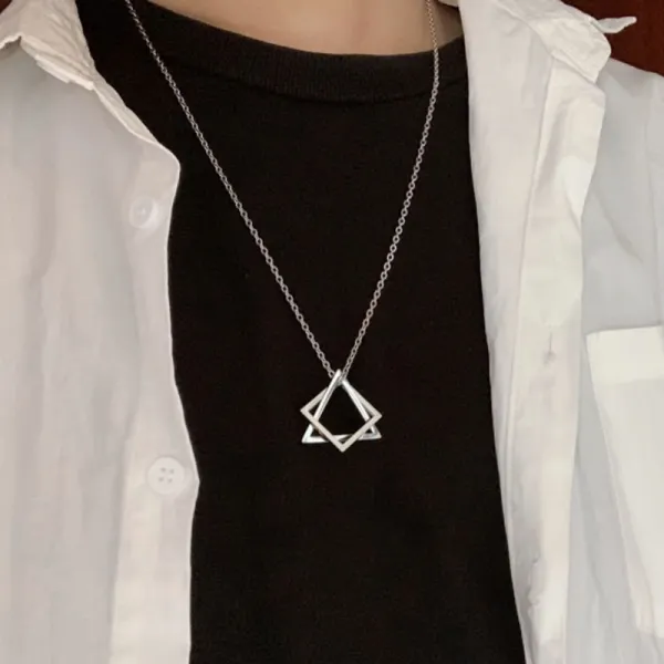 Stylish Geometric Triangle Hip Hop Necklace - Keymimi.com 