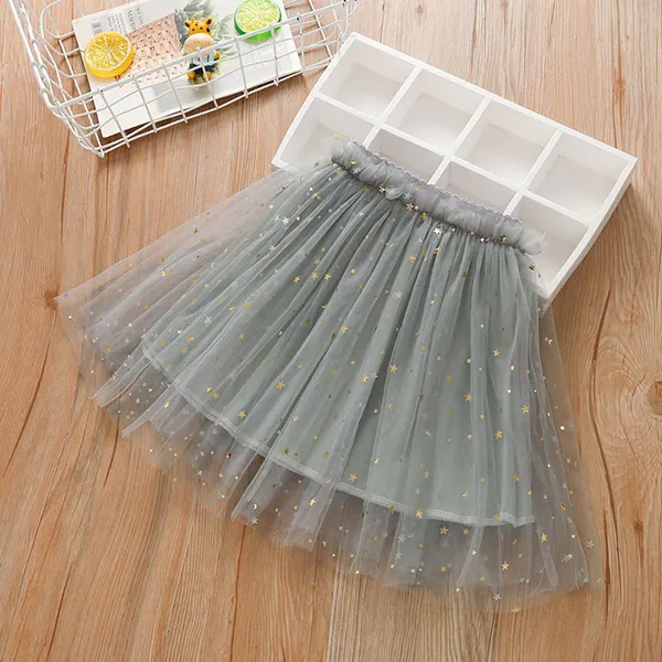 【18M-7Y】Girls Sweet Star Glitter Net Gauze Bust Tutu Skirt - Popopiestyle.com 