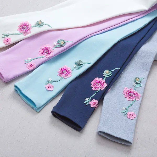 【3Y-11Y】Girls Solid Color Cotton Leggings - Popopieshop.com 