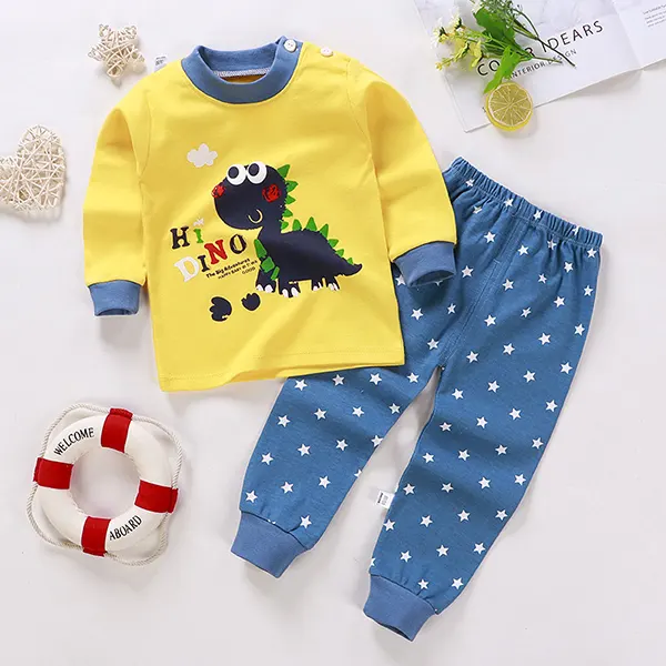 【6M-7Y】Cotton Cartoon Print Home Service Set - Popopiearab.com 