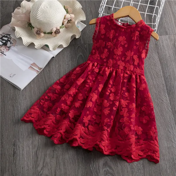 【18M-7Y】Girl's Butterfly Embroidery Sleeveless Dress - Popopiearab.com 