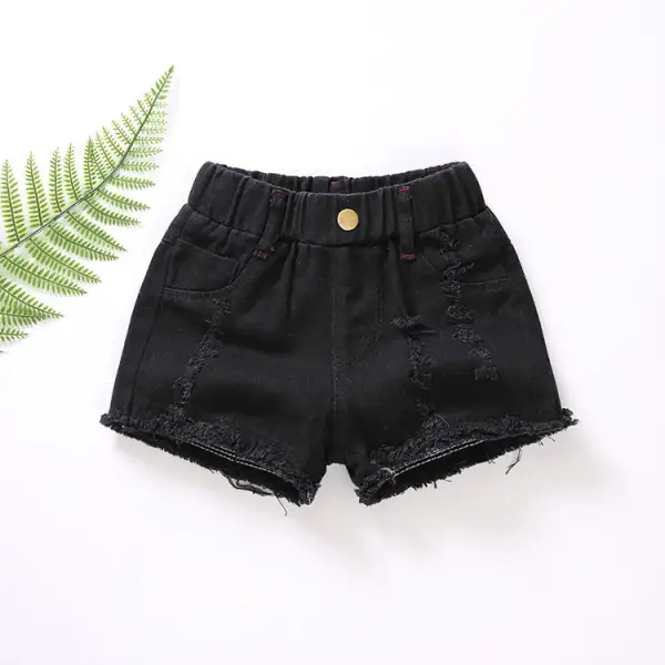 【2Y-11Y】Big Girl Slim Denim Ripped Casual Pants Only $7.99 - Popopieshop.com 