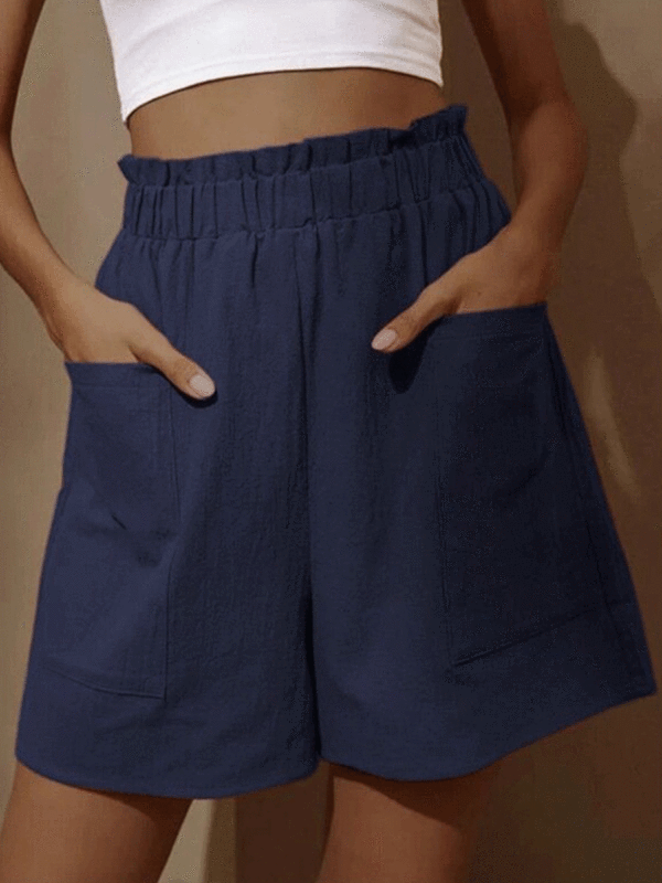 Cotton And Linen High Waist Fashion Shorts - Miabrave.com 