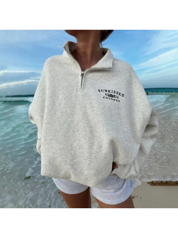 QUARTER ZIP SWEATSHIRT - Miabrave.com 