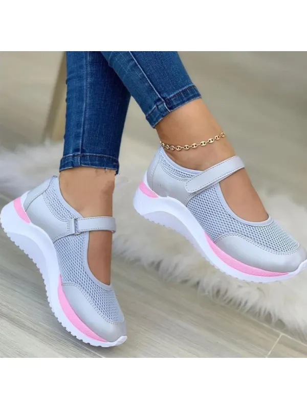 Casual Solid Color Lace-Up Sneakers - Miabrave.com 