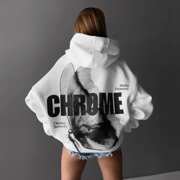 Oversize Chrome Butterfly Hoodie - Trisunshine.com 